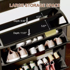 Meuble à chaussures moderne blanc avec 3 tiroirs basculants et 2 petits tiroirs et crochet, organiseur de rangement à chaussures fin cannelé, meuble d'entrée étroit