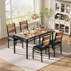 Ensemble table à manger pour 4 personnes, avec 4 chaises rembourrées, ensemble de 5 pièces de table de cuisine en bois avec protecteur de coin pour cuisine, appartement, petit espace.