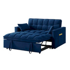 Canapé-lit 4 en 1 avec accoudoirs et poches de rangement, canapé-lit gigogne capitonné multifonctionnel avec dossier réglable