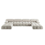 138 Canapé sectionnel modulable convertible, canapés et sofas minimalistes en velours en forme de U