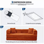 Canapé-lit convertible 5-en-1 80,7 po – Velours côtelé, 1200 lb, Aucun assemblage