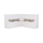 Banquette de coin-repas Linon Tobin traditionnelle en bois massif sans dossier avec coussin blanc - Linon