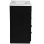 Meuble-lavabo de salle de bain à évier simple de 76 cm avec armoire et 3 tiroirs – Noir / Bleu / Vert / Indigo / Blanc