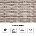 Ensemble de salle à manger rond 7 pièces en rotin tressé d'extérieur avec coussins par Moda Furnishings