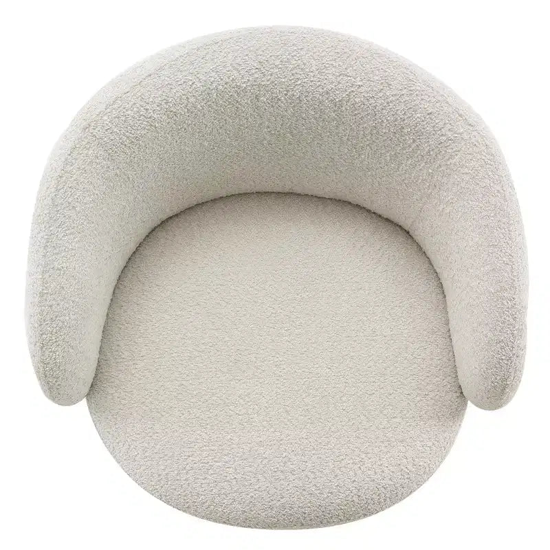 Fauteuil d'appoint pivotant Spruce&Spring en tissu avec base en bois