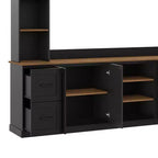 Meuble TV mural 4-en-1 ModernLuxe de style campagnard, convient aux téléviseurs jusqu'à 70 pouces, meuble TV console multimédia avec étagères réglables et tiroirs