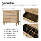 Table d'appoint Giorgio à 3 tiroirs avec prises intégrées, lot de 2 | HULALA HOME