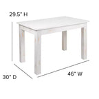 Table de salle à manger de ferme rectangulaire en pin massif 46 x 30 Flash Furniture