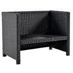 Canapé d'angle d'extérieur en rotin pour spa, forme quadrilatérale
