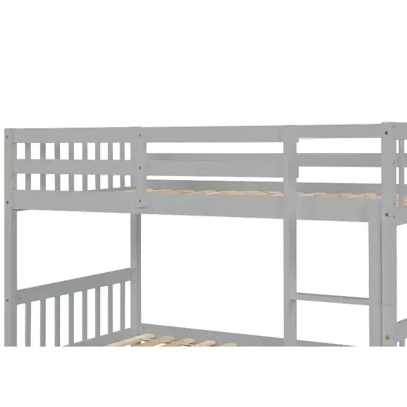 Lit superposé moderne en bois, double sur double avec lit gigogne, convertible en 2 lits