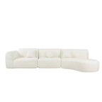 Canapé d'angle moderne incurvé de 355 cm avec méridienne, ensemble 3 pièces, pour salon