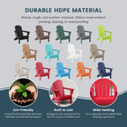 Chaise Adirondack pliante d'extérieur tout temps Polytrends Laguna résistante à la décoloration pour patio