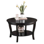 Table basse ronde avec étagère American Heritage de Convenience Concepts