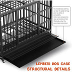BOSSIN Cage pour Chien Robuste Indestructible 48/38 Pouces, Niche Anti-Évasion avec Roues Verrouillables