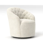 Fauteuil baril pivotant à 360 degrés SEYNAR moderne en velours avec dossier capitonné, lot de 2